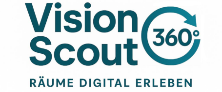 Firmenlogo VisionScout360 Logo von Vision Scout 360°, das digitales Erleben von Räumen symbolisiert.