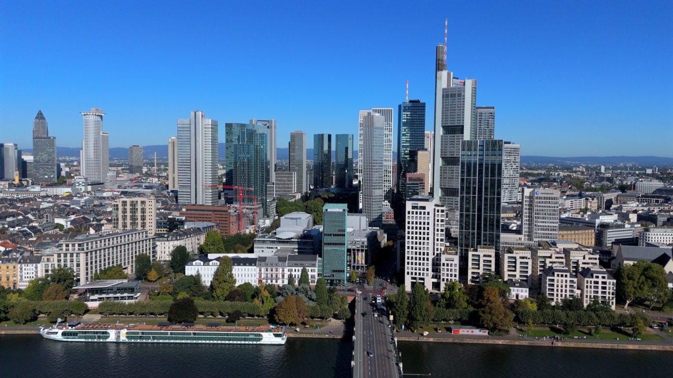 Luftaufnahme Skyline Frankfurt Luftaufnahme der Frankfurter Skyline